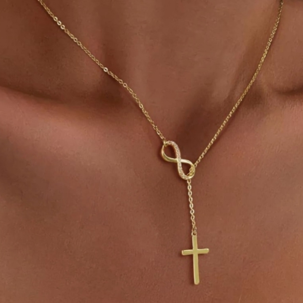 Cross 14K Gold Plated Cross Necklace - Picture 1 of 3